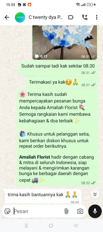 Testimonial krans bunga TAKALAR