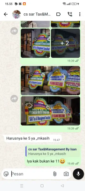 Testimonial papan bunga TAKALAR