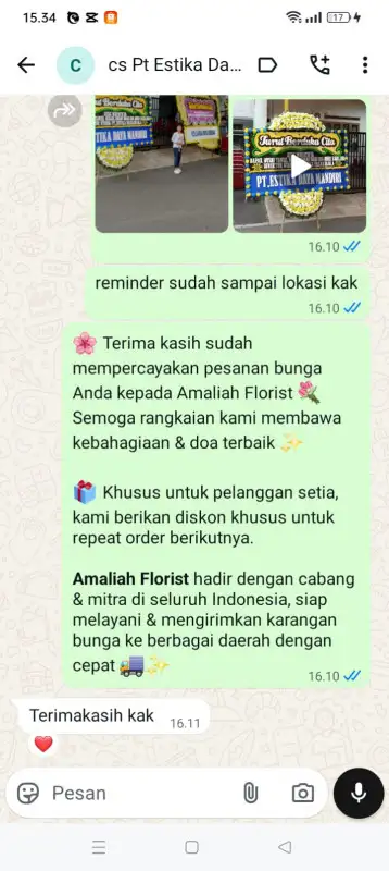 Testimonial Papan Bunga duka TAKALAR